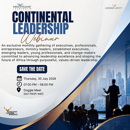 An exclusive monthly gathering of executives, professionals, entrepreneurs, ministry leaders, emerging and aspiring leaders, young professionals, and change-makers from across Africa and beyond, united in advancing leadership excellence and shaping the future of the continent through purposeful, values-driven leadership.